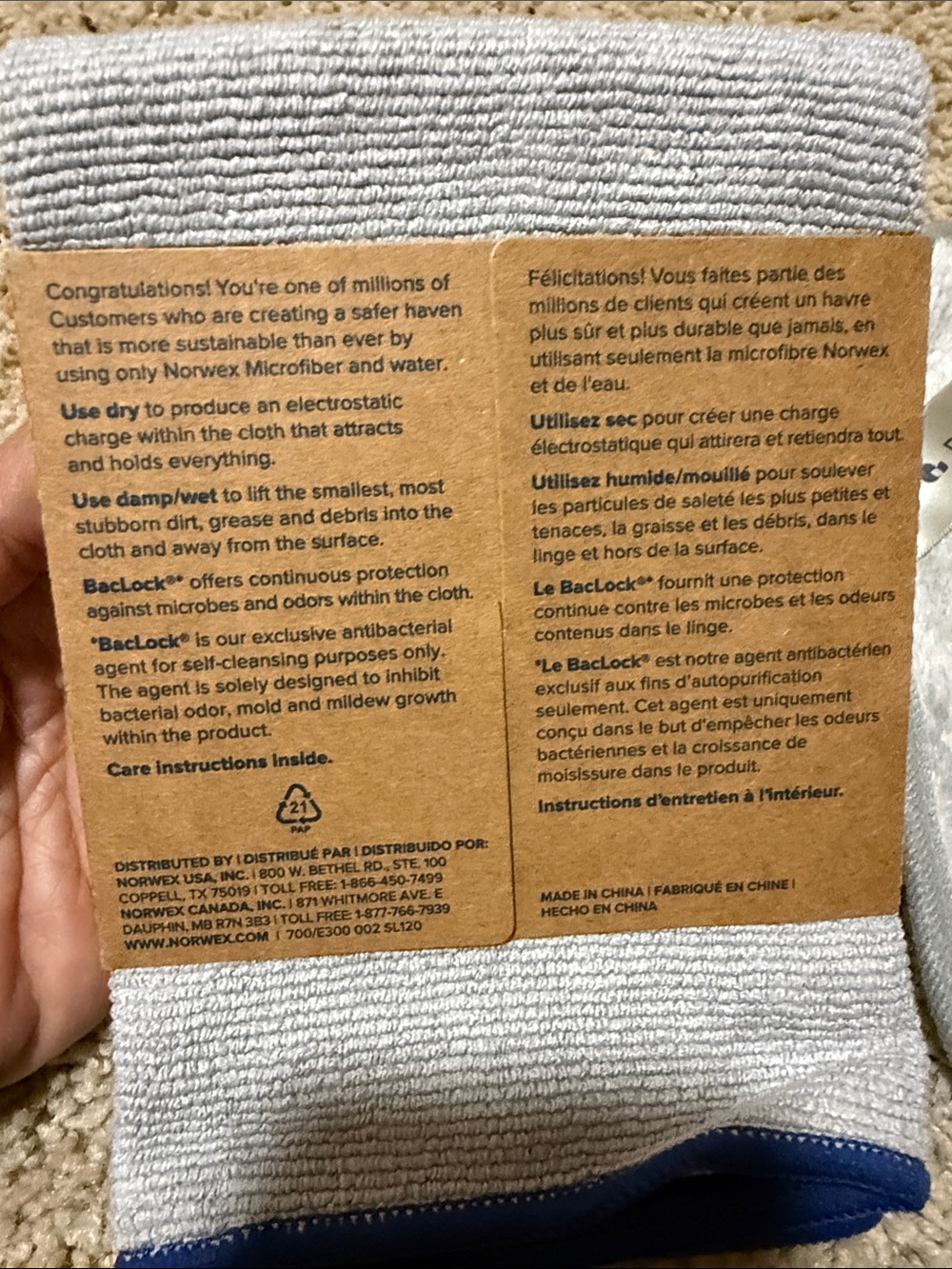 Set of 3 Norwex enviro cloth, kitchen cloth and face cloth NEW - Picture 5 of 6